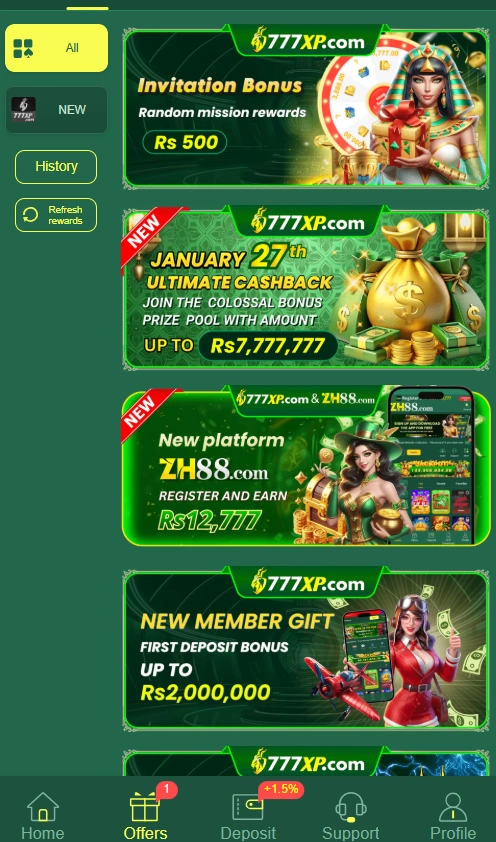 Earn bonusses in 777xp game , free rewards and daily bonusses 