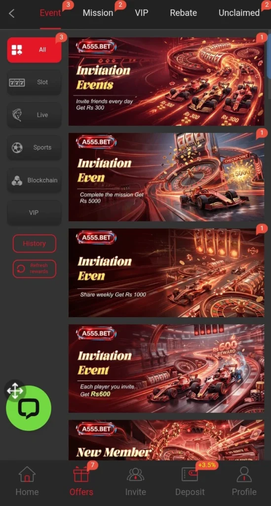 A555 game download , earn free bonus and daily rewards