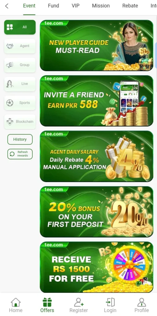 Earn bonusses in 1ee game download , free deposit bonusses and daily rewards