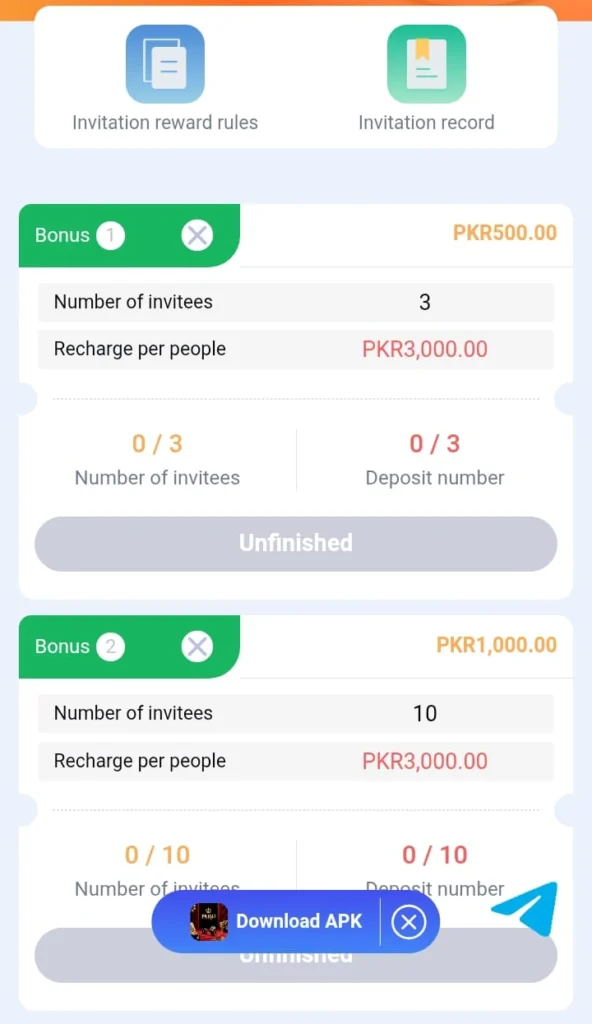 earn free bonusses and rewards in pkr47 game download 