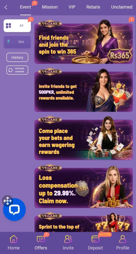 v9.game download and get bonusses